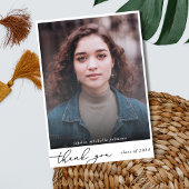 シンプルモダン卒業生の写真感謝 サンキューカード