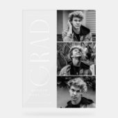 シンプルモダン卒業3写真卒業パーティー アクリルサイン (正面)