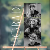 シンプルモダン卒業3写真卒業パーティー アクリルサイン (ニュートラル)