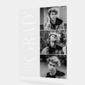 シンプルモダン卒業3写真卒業パーティー アクリルサイン (傾斜)