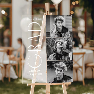 シンプルモダン卒業3写真卒業パーティー アクリルサイン