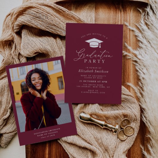 シンプルモダン卒業 招待状