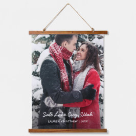 シンプルモダン可愛いカップルのバケーションフォト 吊り下げ型タペストリー