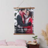 シンプルモダン可愛いカップルのバケーションフォト 吊り下げ型タペストリー (寝室)