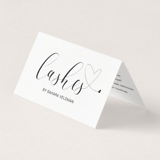 シンプルモダン可愛いハートエレガントフラッシュ 名刺 (正面)