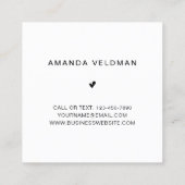 シンプルモダン可愛いハートエレガント美容師 スクエア名刺 (裏面)