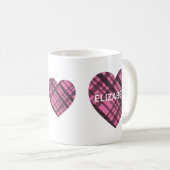シンプルモダン可愛いピンクのハート コーヒーマグカップ (正面右)