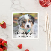 シンプルモダン可愛い写真おもしろい犬結婚ズ スタンダードカクテルナプキン (インサイチュ)