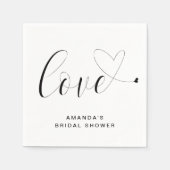 シンプルモダン可愛い愛ハートブライダルシャワー スタンダードカクテルナプキン (正面)