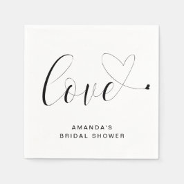 シンプルモダン可愛い愛ハートブライダルシャワー スタンダードカクテルナプキン