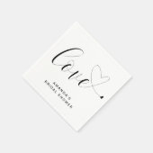 シンプルモダン可愛い愛ハートブライダルシャワー スタンダードカクテルナプキン (角)