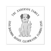 シンプルモダン可愛い犬のペット差出人住所 セルフインキングスタンプ (デザイン)