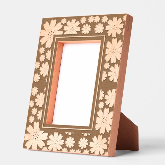 シンプルモダン可愛い花柄 レーザー彫刻フレーム (左)