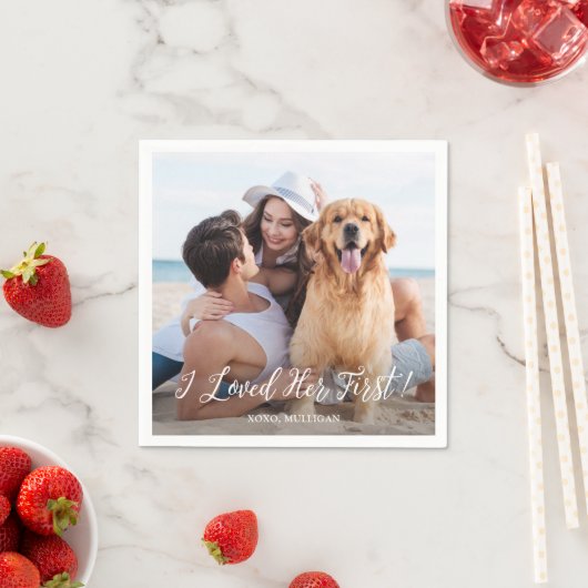 シンプルモダン可愛おもしろいいペットド結婚ッグ スタンダードカクテルナプキン (インサイチュ)