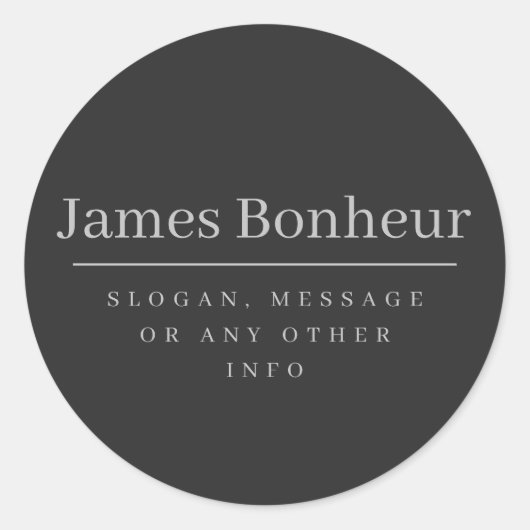 シンプルモダン名とスローガンま連絡たは情報 ラウンドシール (正面)