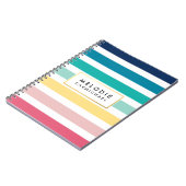 シンプルモダン名門私立校風のパステルストライプ ノートブック (左側)