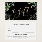 シンプルモダン商品券 (正面&裏面)