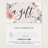 シンプルモダン商品券 (正面&裏面)