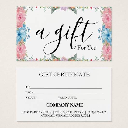 シンプルモダン商品券 (正面&裏面)