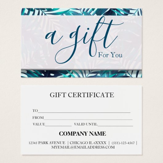 シンプルモダン商品券 (正面&裏面)