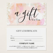 シンプルモダン商品券 (正面&裏面)