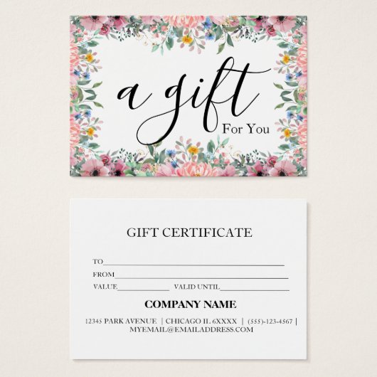 シンプルモダン商品券 (正面&裏面)