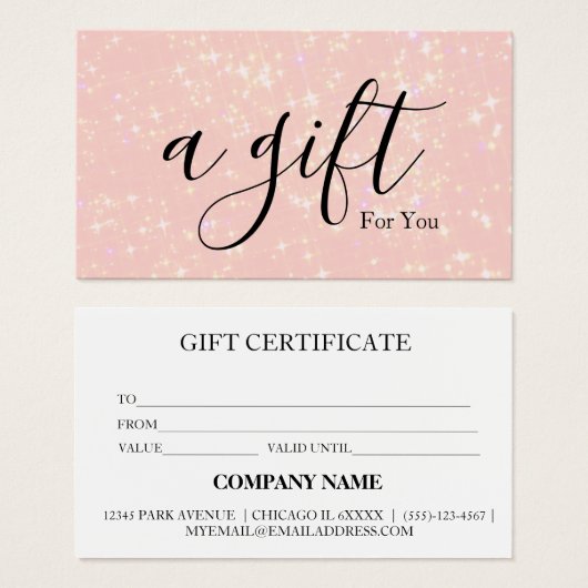 シンプルモダン商品券 (正面&裏面)