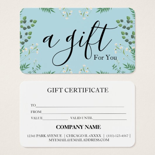 シンプルモダン商品券 (正面&裏面)