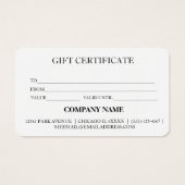 シンプルモダン商品券 (裏面)