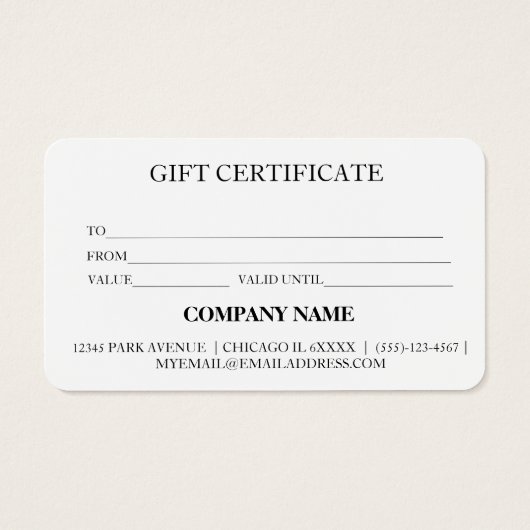 シンプルモダン商品券 (裏面)