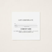 シンプルモダン商品券 (裏面)