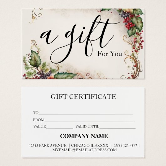 シンプルモダン商品券 (正面&裏面)