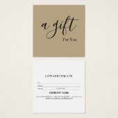 シンプルモダン商品券 (正面&裏面)