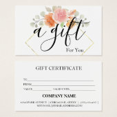 シンプルモダン商品券 (正面&裏面)