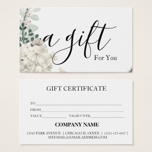 シンプルモダン商品券 (正面&裏面)