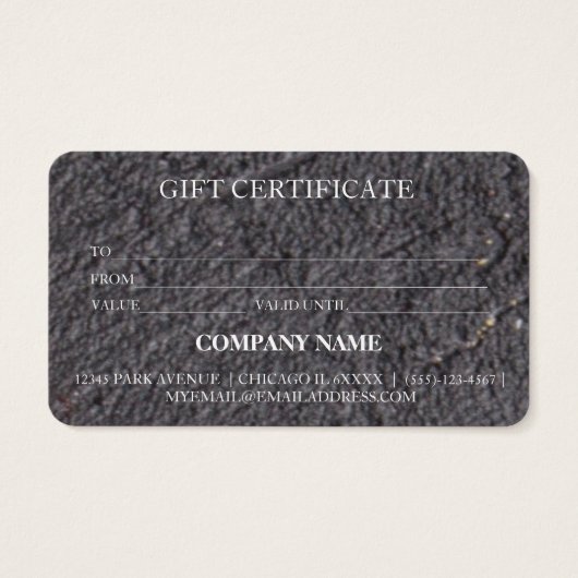 シンプルモダン商品券 (裏面)