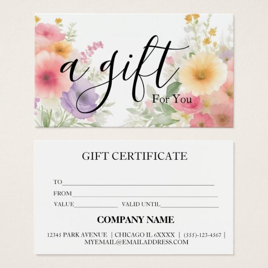 シンプルモダン商品券 (正面&裏面)