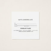 シンプルモダン商品券 (裏面)