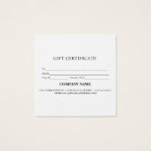 シンプルモダン商品券 (裏面)