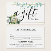 シンプルモダン商品券 (正面&裏面)