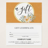 シンプルモダン商品券 (正面&裏面)