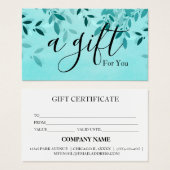 シンプルモダン商品券 (正面&裏面)