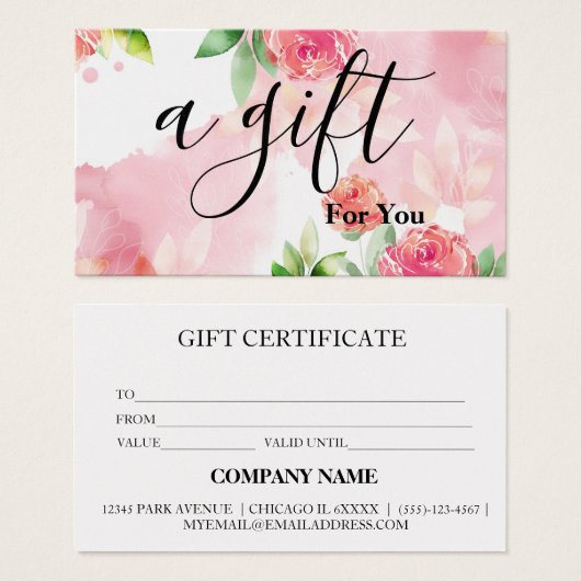 シンプルモダン商品券 (正面&裏面)