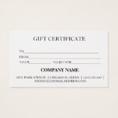 シンプルモダン商品券 (裏面)