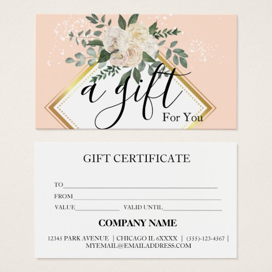 シンプルモダン商品券 (正面&裏面)