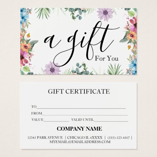 シンプルモダン商品券 (正面&裏面)