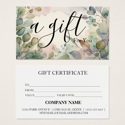 シンプルモダン商品券 (正面&裏面)