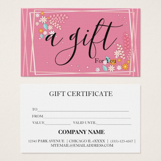 シンプルモダン商品券 (正面&裏面)