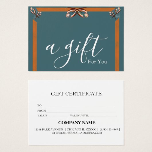 シンプルモダン商品券 (正面&裏面)