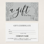 シンプルモダン商品券 (正面&裏面)